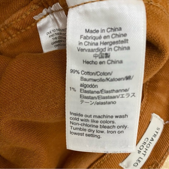 J Crew Dark Orange Straight Leg Crop Pants Woman’s Size 28 - Picture 6 of 7